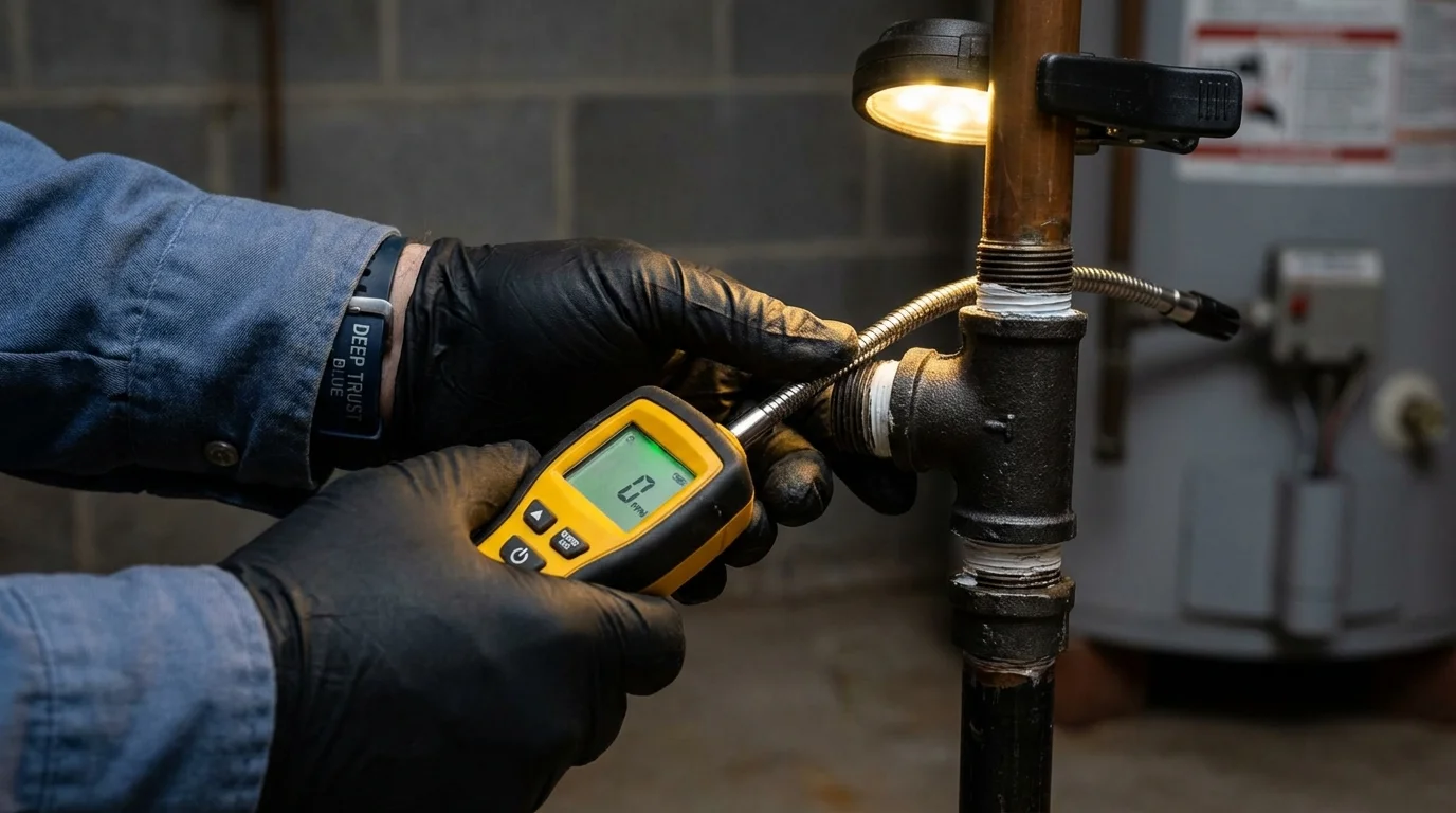 Gas leak detection with electronic sniffer by Johns Plumbing LLC in Rolling Meadows