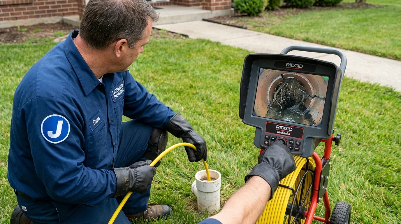 Sewer camera inspection being performed by Johns Plumbing LLC in Rolling Meadows